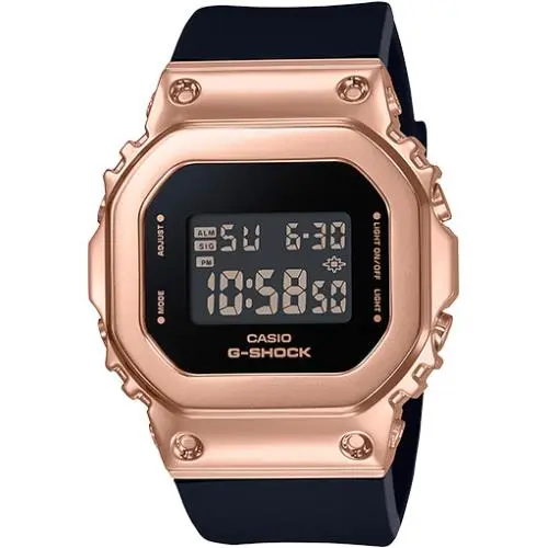 G-shock GMS5600PG-1 Rose Gold Stainless Steel Black Metal Womens Watch by Casio