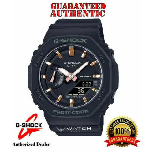 G-shock GMAS2100-1A Slim Lightweight Compact Octagonal Bezel Black Watch by Casio