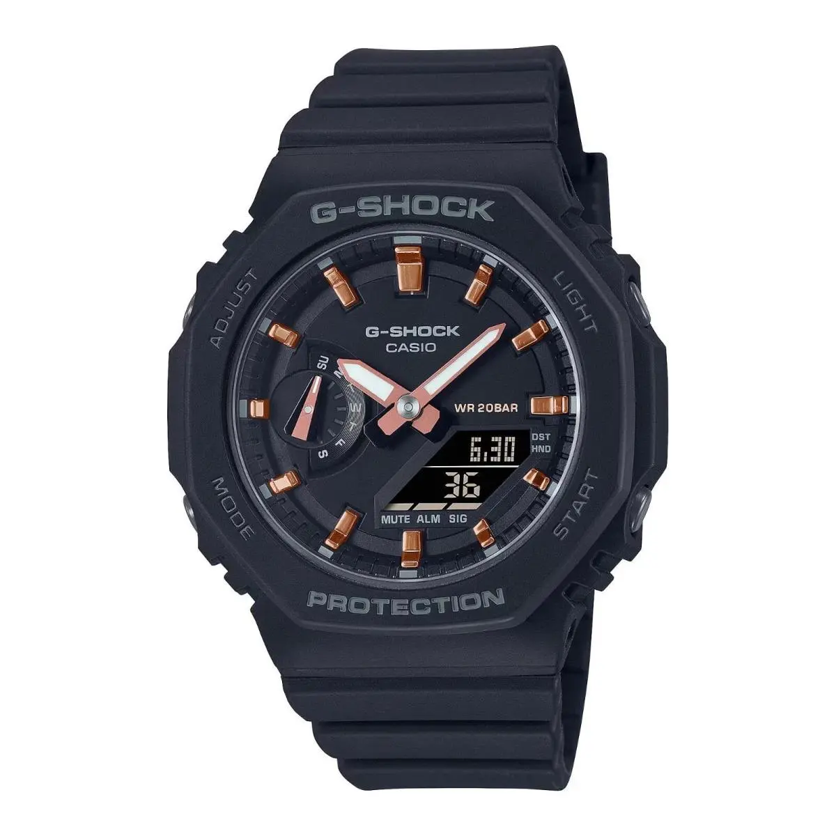 Casio G-shock Analog-digital Rose Gold / Black Tone Women`s Watch GMA-S2100-1A
