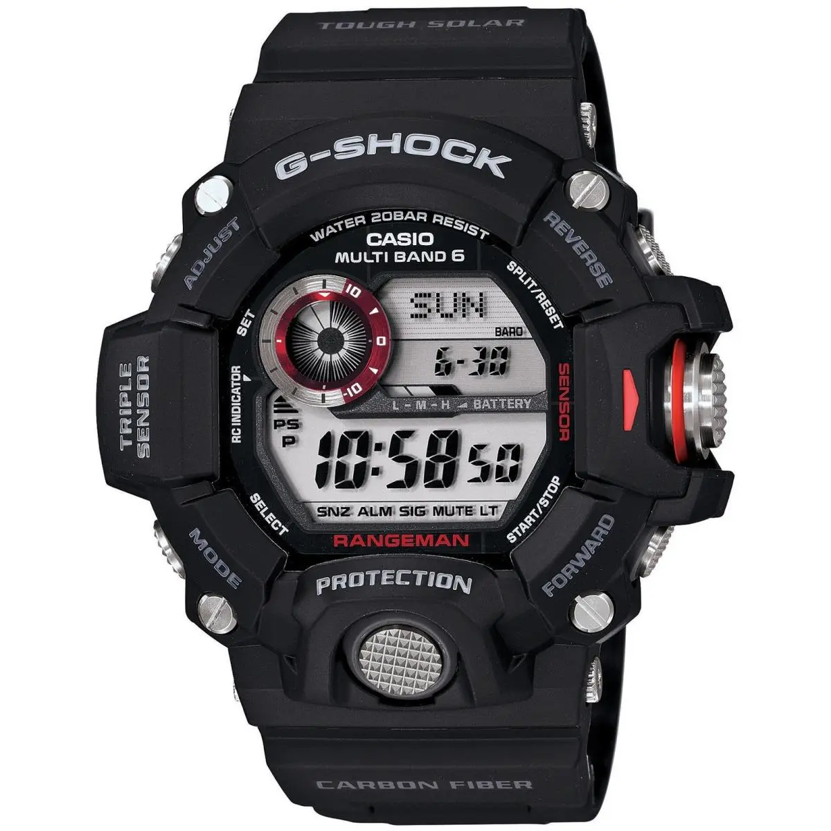 G-shock Rangeman GW9400-1 Military Black Triple Sensor Solar Digital Watch