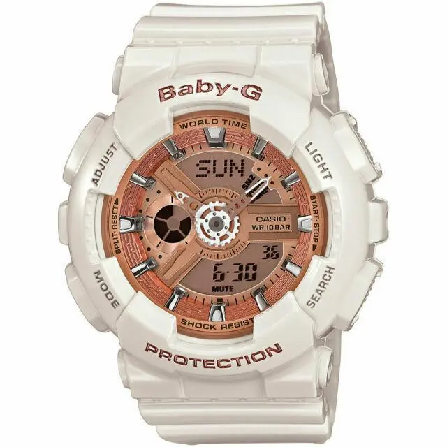Baby-g BA110PL-7A1 Women`s Watch - Pastel Sky Series White Res by Casio