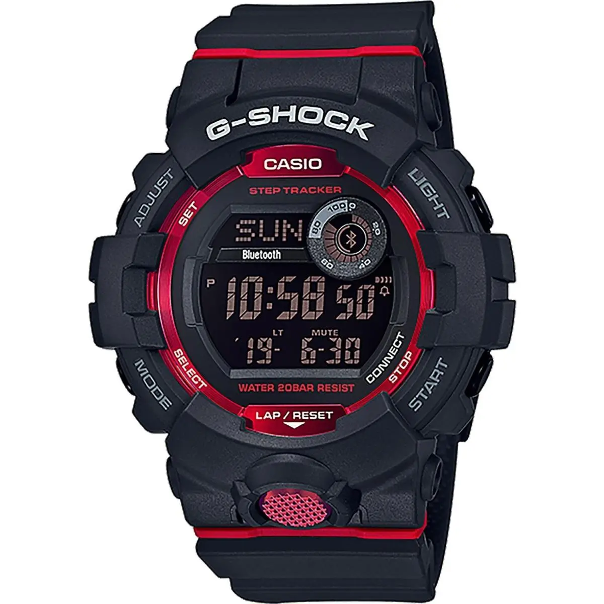 Casio G Shock Mens Black Red Wrist Watch GBD800-1 - Dial: Black, Band: Black