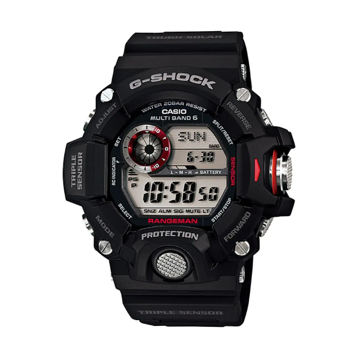 G-shock Tactical Rangeman Solar Powered Atomic Timekeeping Watch Black by Casio