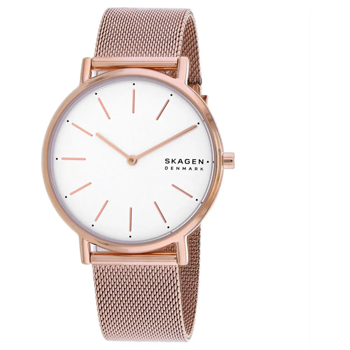 Skagen Women`s Watch Signatur White Dial Plated Stainless Steel Bracelet SKW2784 - Dial: White, Band: Rose