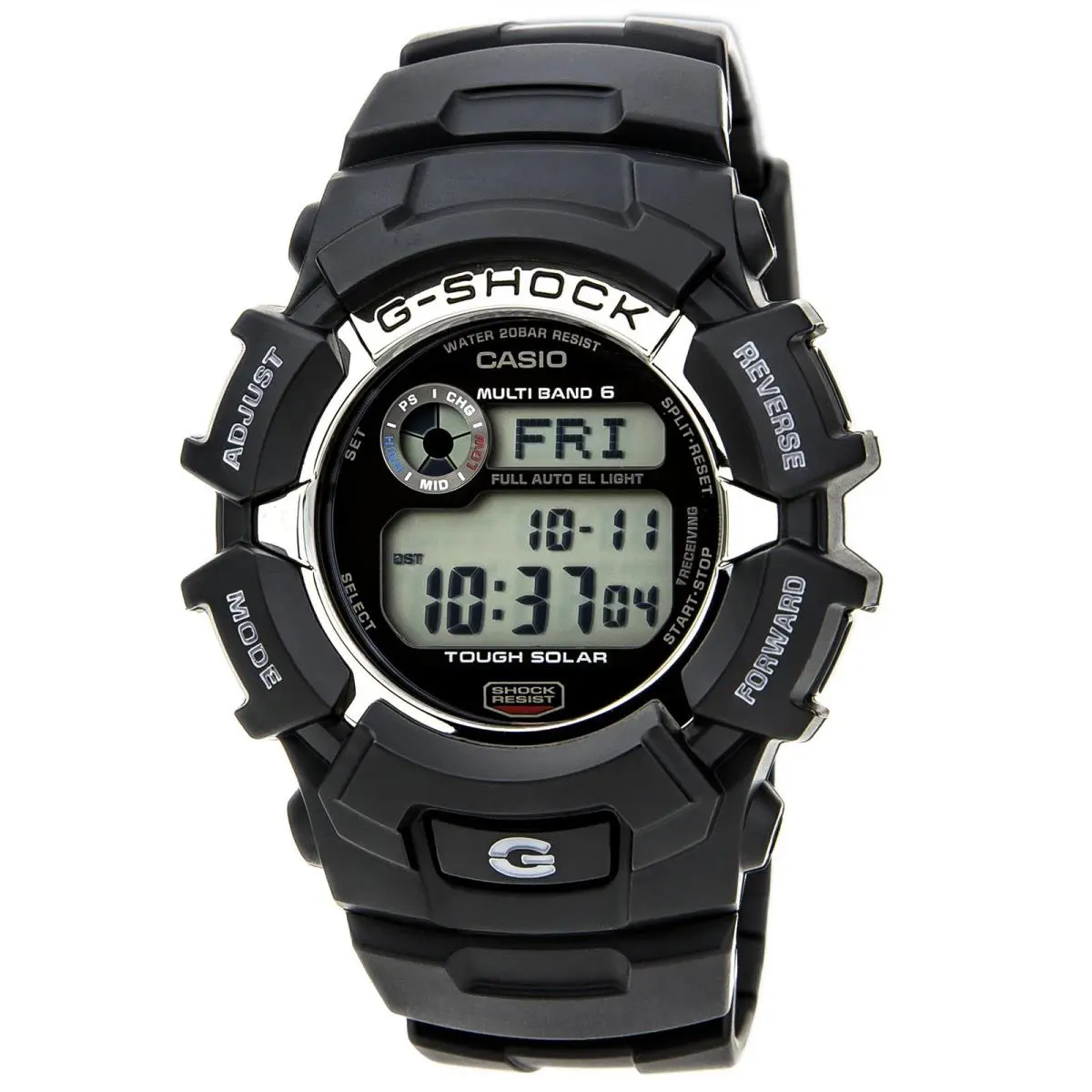 GW2310-1 Men`s G-shock Digital Dial Black Resin Atomic World Timers Watch by Casio