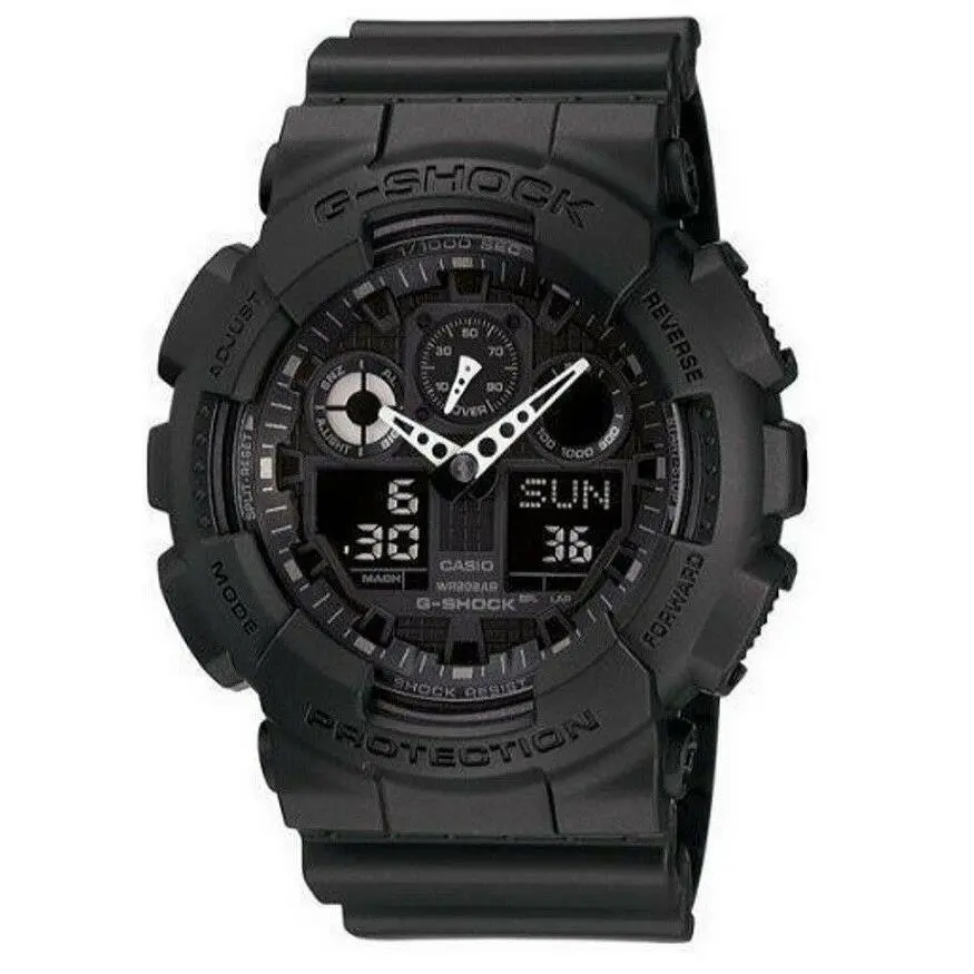 Casio G-shock Analog Digital Blackout Military Round Wrist Watch GA-100-1A1CR