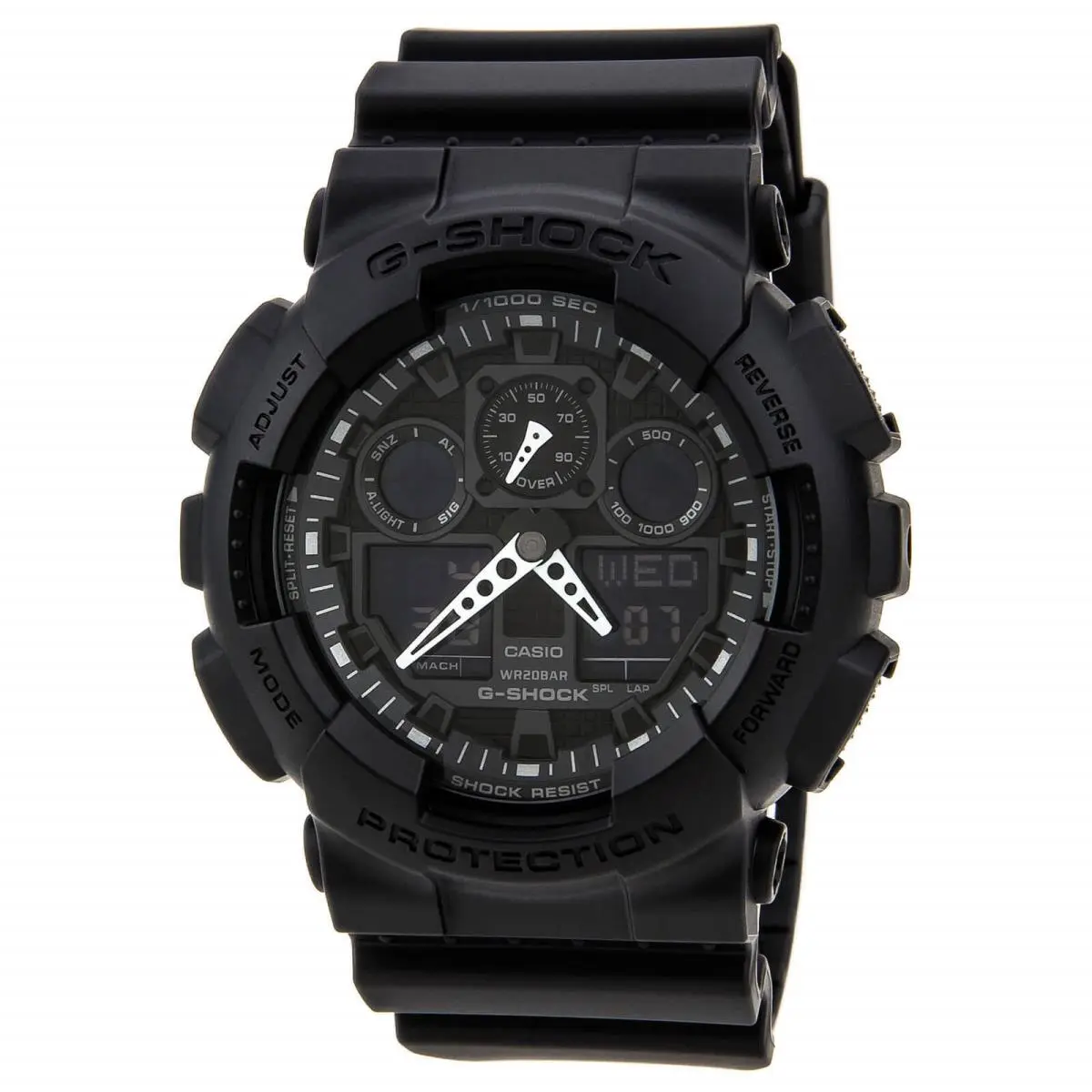 Casio Men`s Watch G-shock Black Resin Strap Anti-magnetic Ana-digital GA100-1A1