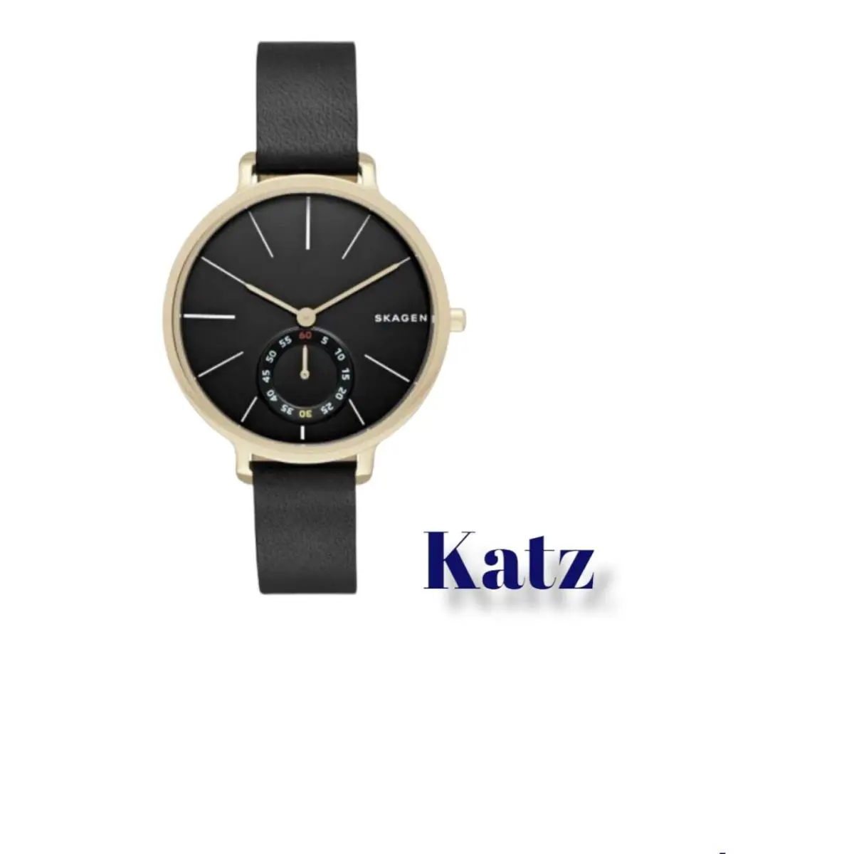 Skagen SKW2354 Hagen Black Dial Black Leather Ladies Watch Retail