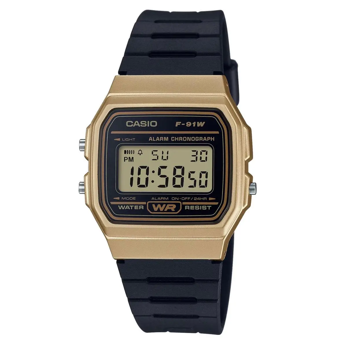 Unisex Vintage Black/gold Digital Watch F91WM-9A by Casio