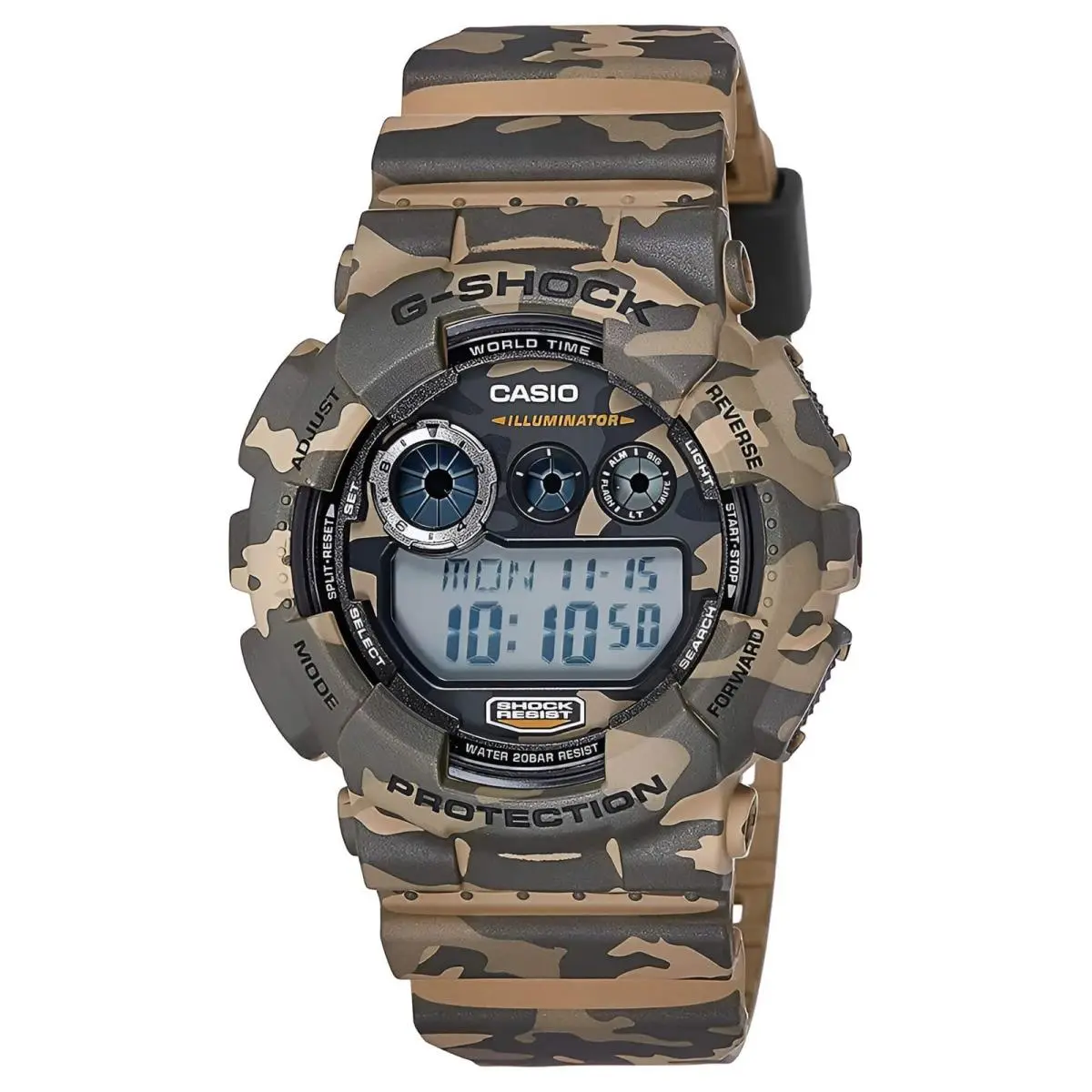 Men`s Watch G-shock Quartz Dive Digital Dial Brown Resin Strap GD120CM-5 by Casio