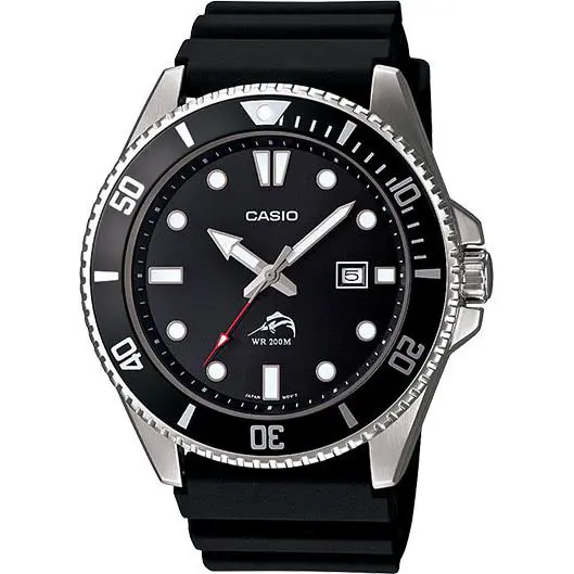 Casio MDV106-1A Men`s Analog Watch Black Resin Band Date 200 Meter WR