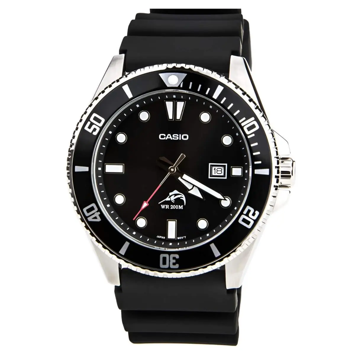 Men`s Watch Sports Japanese Quartz Black Dial Rubber Strap Dive MDV106-1A by Casio