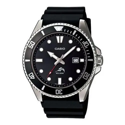 Casio MDV106-1AV Duro Men`s Black Resin Watch 200 Meter WR Anti-reverse Bezel - Dial: Black, Band: Black