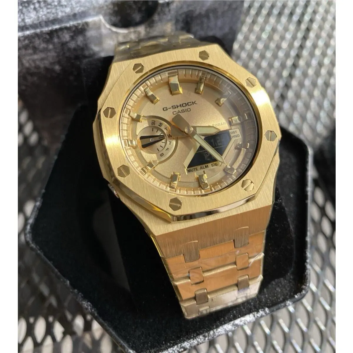 G-shock Gold Color GA2100 All Yellow Gold Custom Modification by Casio
