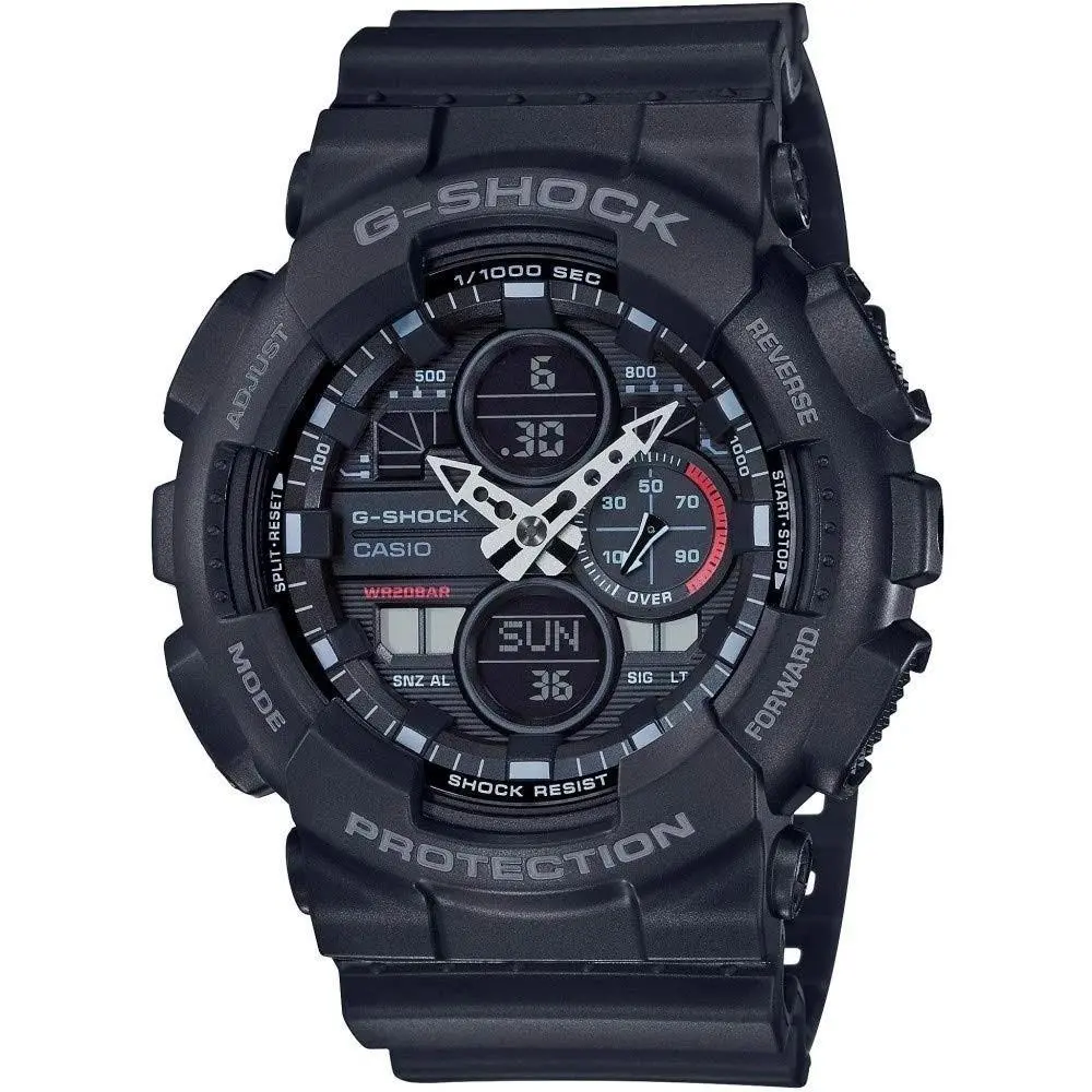 Casio G-shock GA-140 Series 90`s Motif Black Resin Band Watch GA-140-1A1