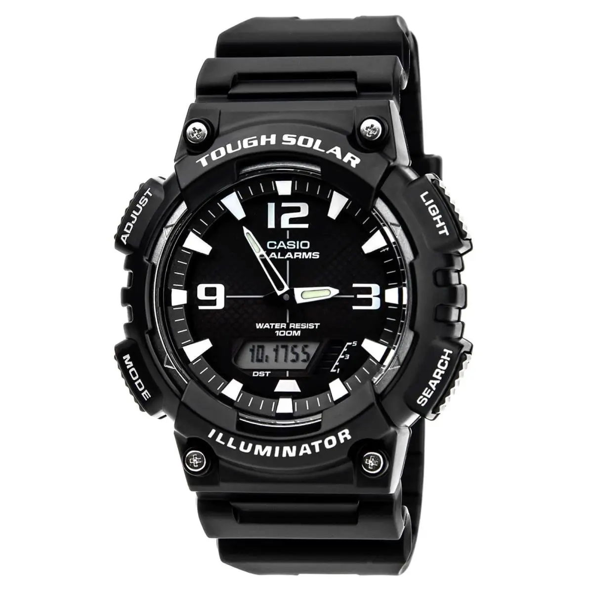Casio AQS810W-1A Men`s Ana-digi Black Dial Tough Solar Strap Watch