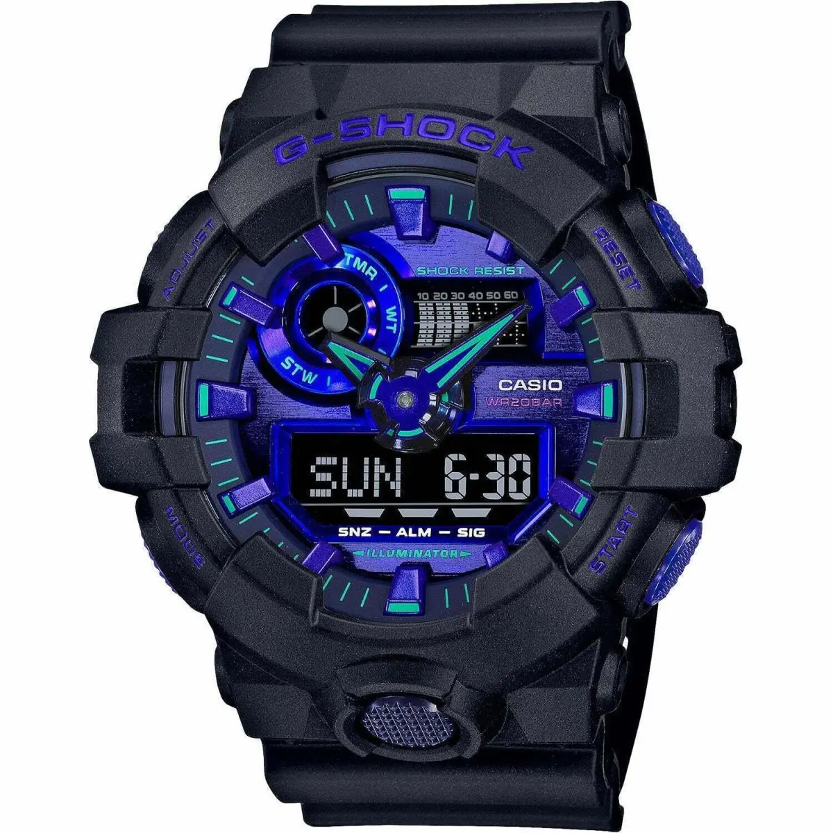 G-shock GA700VB-1A 57.5x53.4mm Black Resin Case with Black Res by Casio