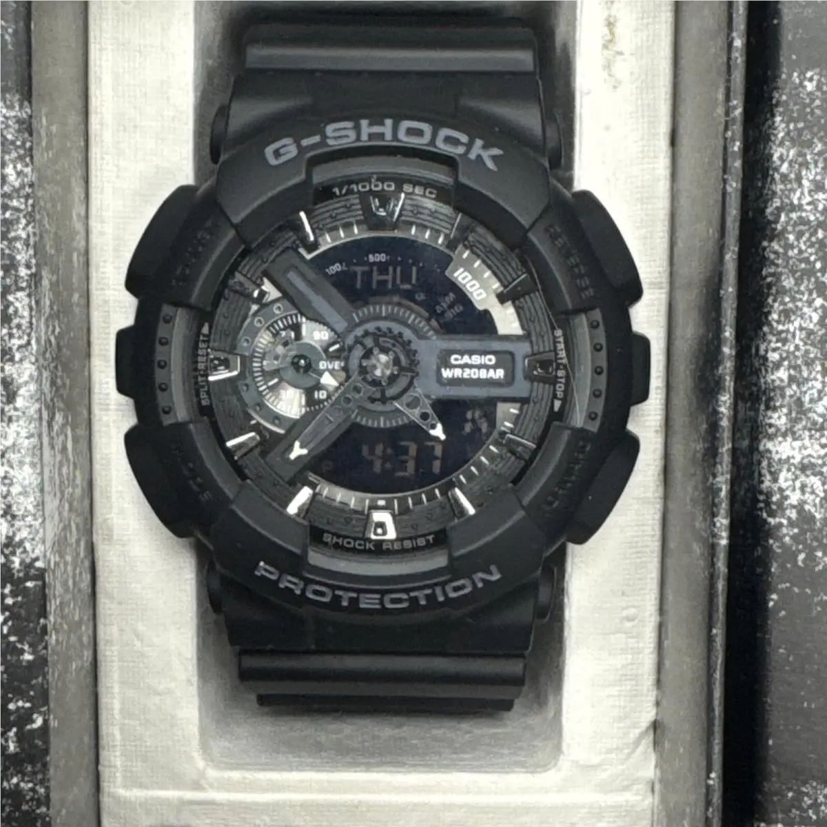 Casio G-shock GA700VB-1ACR 53.4mm Black Resin Case with Black Resin Case - Dial: Blue, Purple, Band: Black, Bezel: Blue, Purple, Black