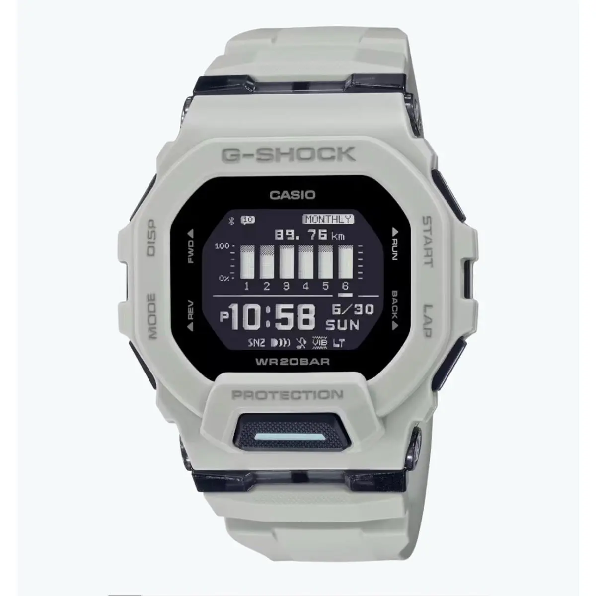 Casio G-shock Move GBD200UU-9 Black Dial with Grey Resin Band - Dial: Black, Band: Gray, Bezel: Gray