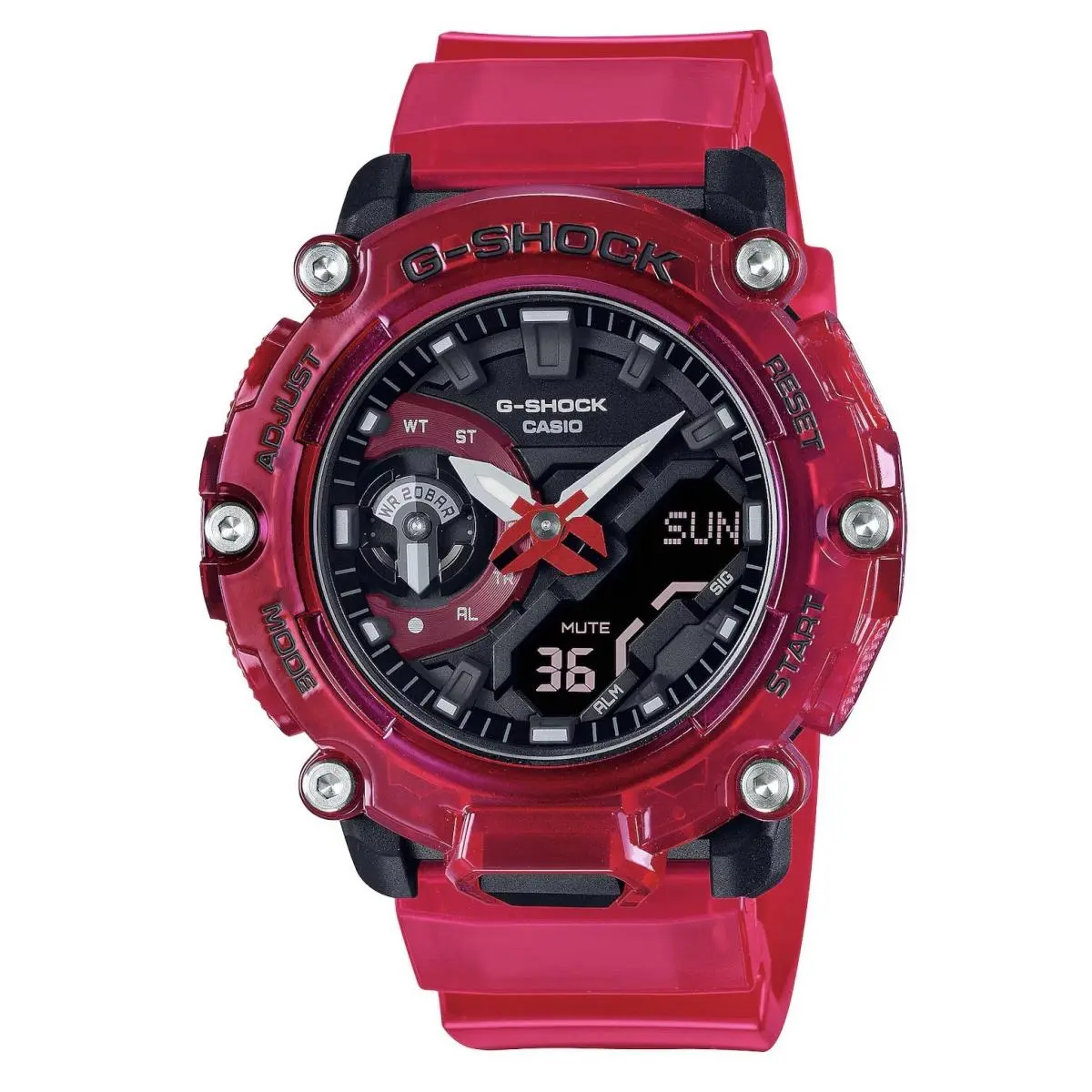 G-shock Analog-digital Red Transparent Watch GA2200SKL-4A by Casio