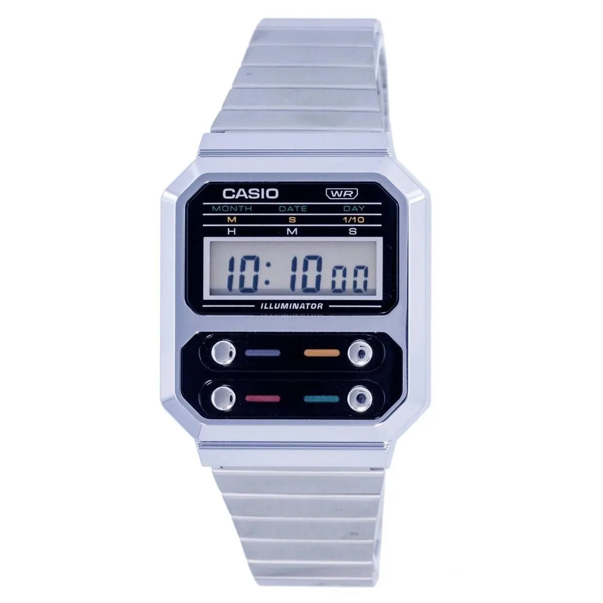 Vintage Digital Stainless Steel Grey Dial Casual A100WE-1A Mens Watch by Casio