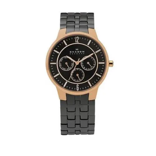 New-skagen Denmark Gunmetal Tone Band+rose Gold Dial+chrono Watch 331XLRXM by Skagen
