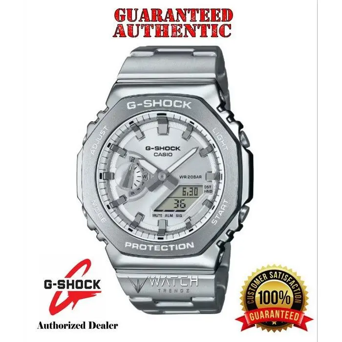 G-shock GM2110D-7A G-steel Stainless Steel Bezel and Band White Dial Watch by Casio
