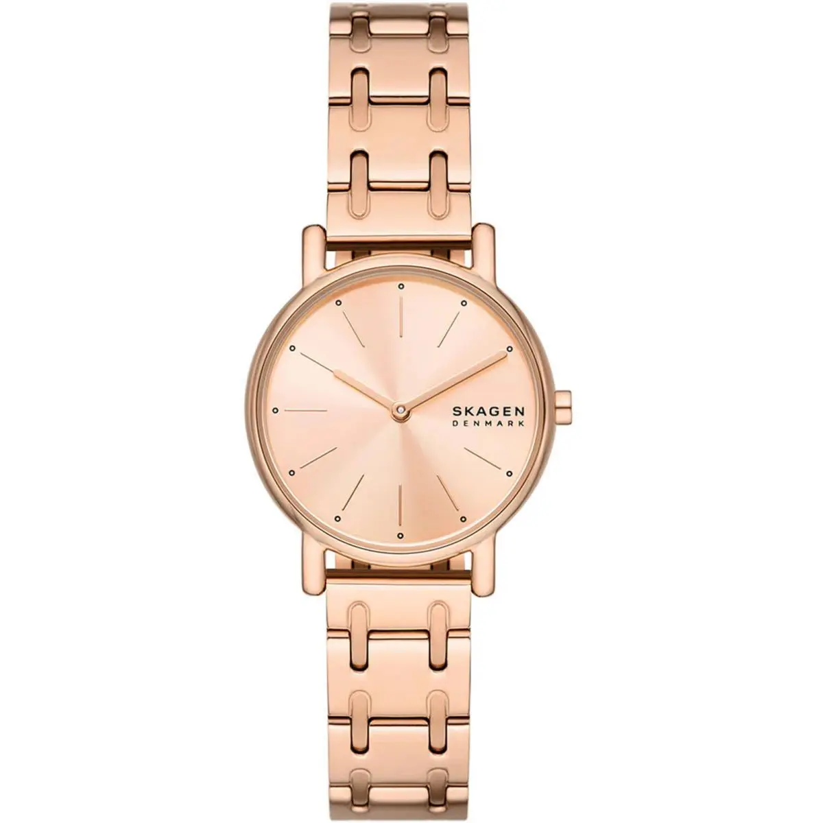 Skagen Women`s Watch Signatur Lille Rose Gold Dial Plated Steel Bracelet SKW3125