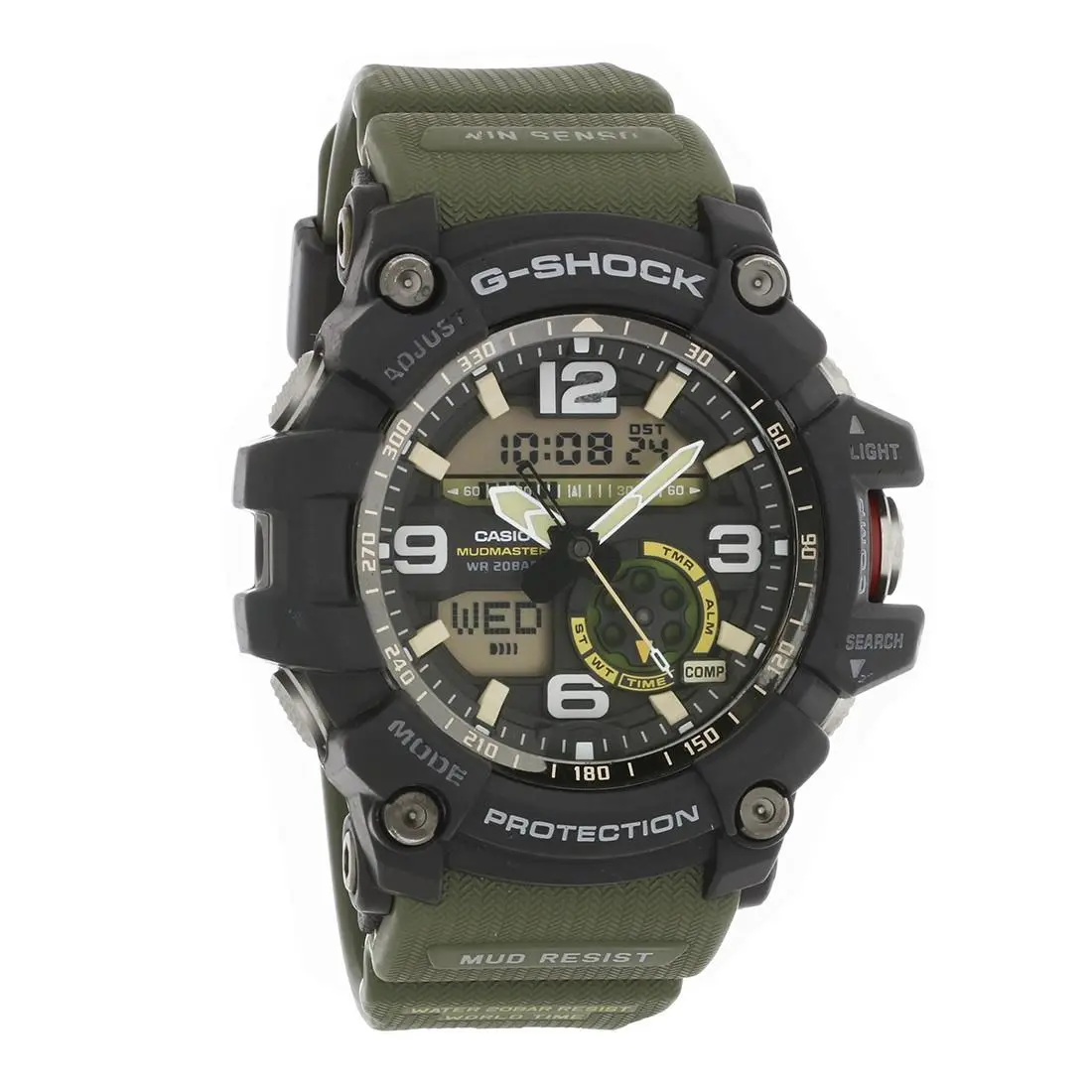 Casio G-shock Mudmaster Twin Sensor Men`s Quartz Watch GG1000-1A3 - Face: Black, Dial: Black, Band: Green