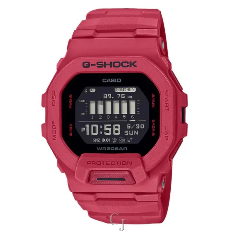 G-shock Burning Red Series Watch GBD200RD-4 - Dial: Black, Band: Red, Bezel: Red