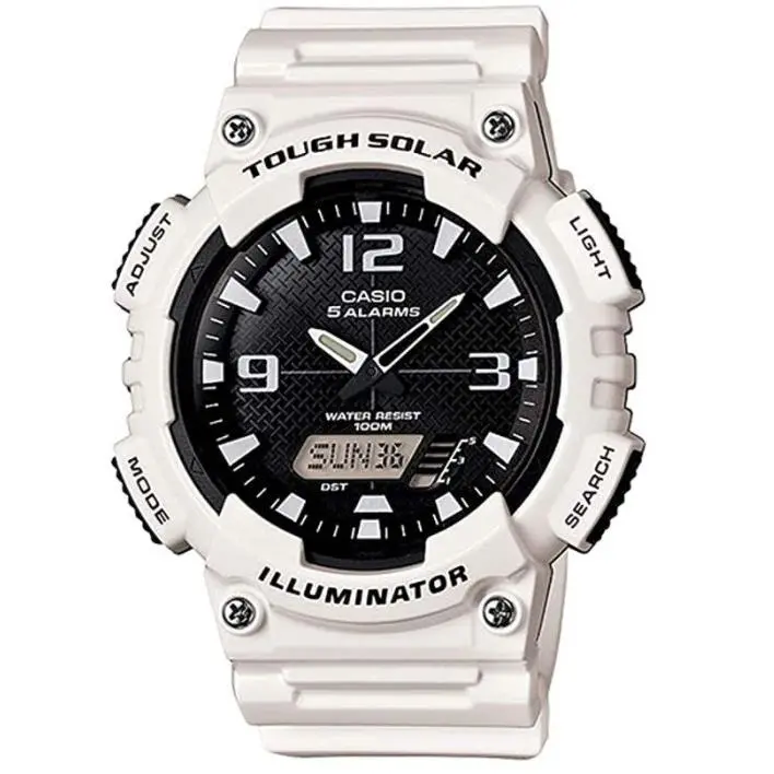 Casio Men`s AQ-S810WC-7AVCF Solar Digital Analog Display Resin White Wrist Watch