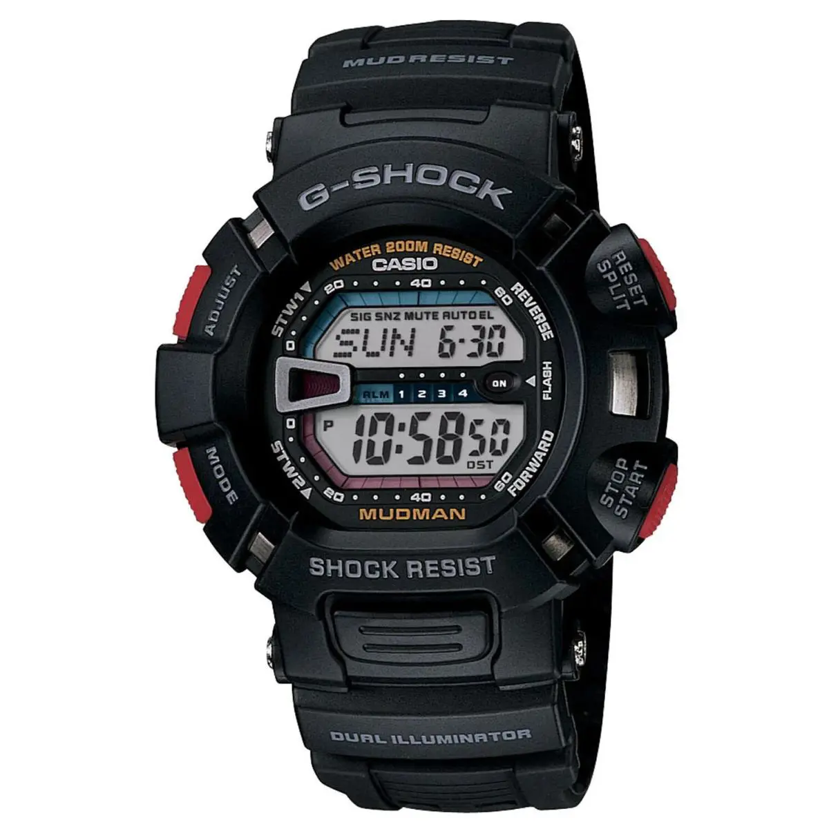 G-9000-1V Mudman G-shock Black Resin Digital Chrono 200M Sport Watch by Casio