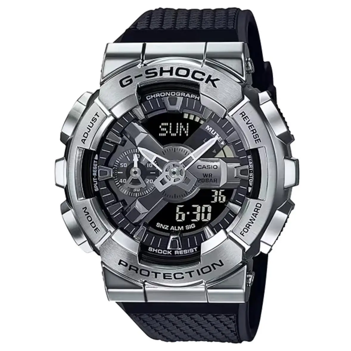 G-shock GM110-1A Analog-digital Stainless Steel Black Rubber Strap Watch by Casio