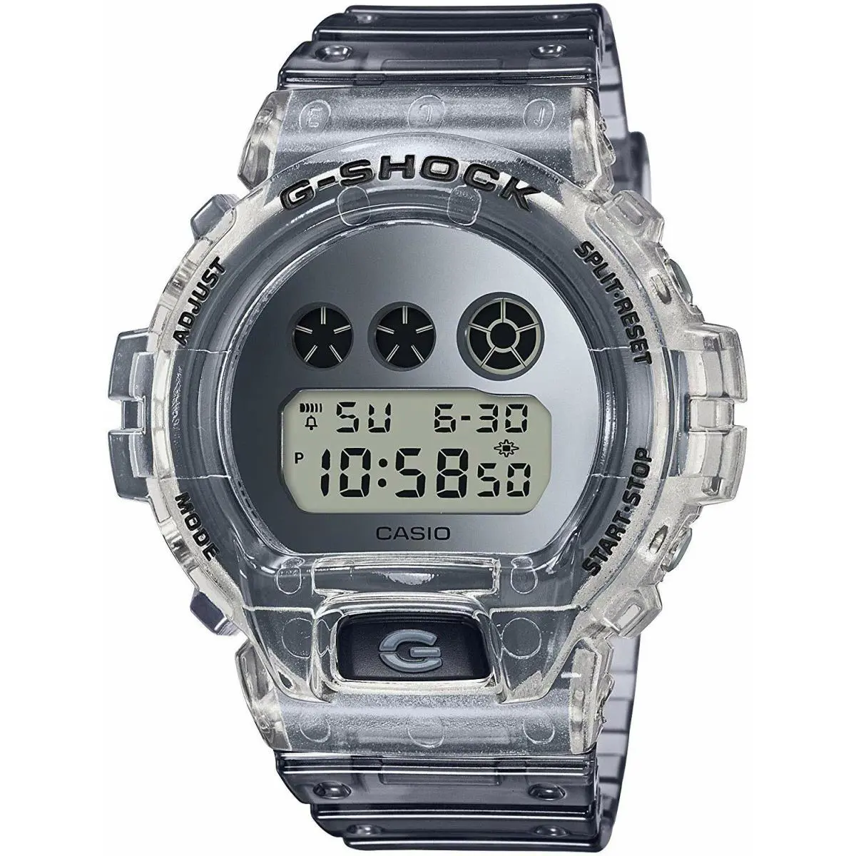 Casio G-shock DW6900SK-1 Clear Grey Resin 200m Digital Men`s Watch - Dial: Clear, Gray, Band: Clear, Gray, Manufacturer Face: Silver
