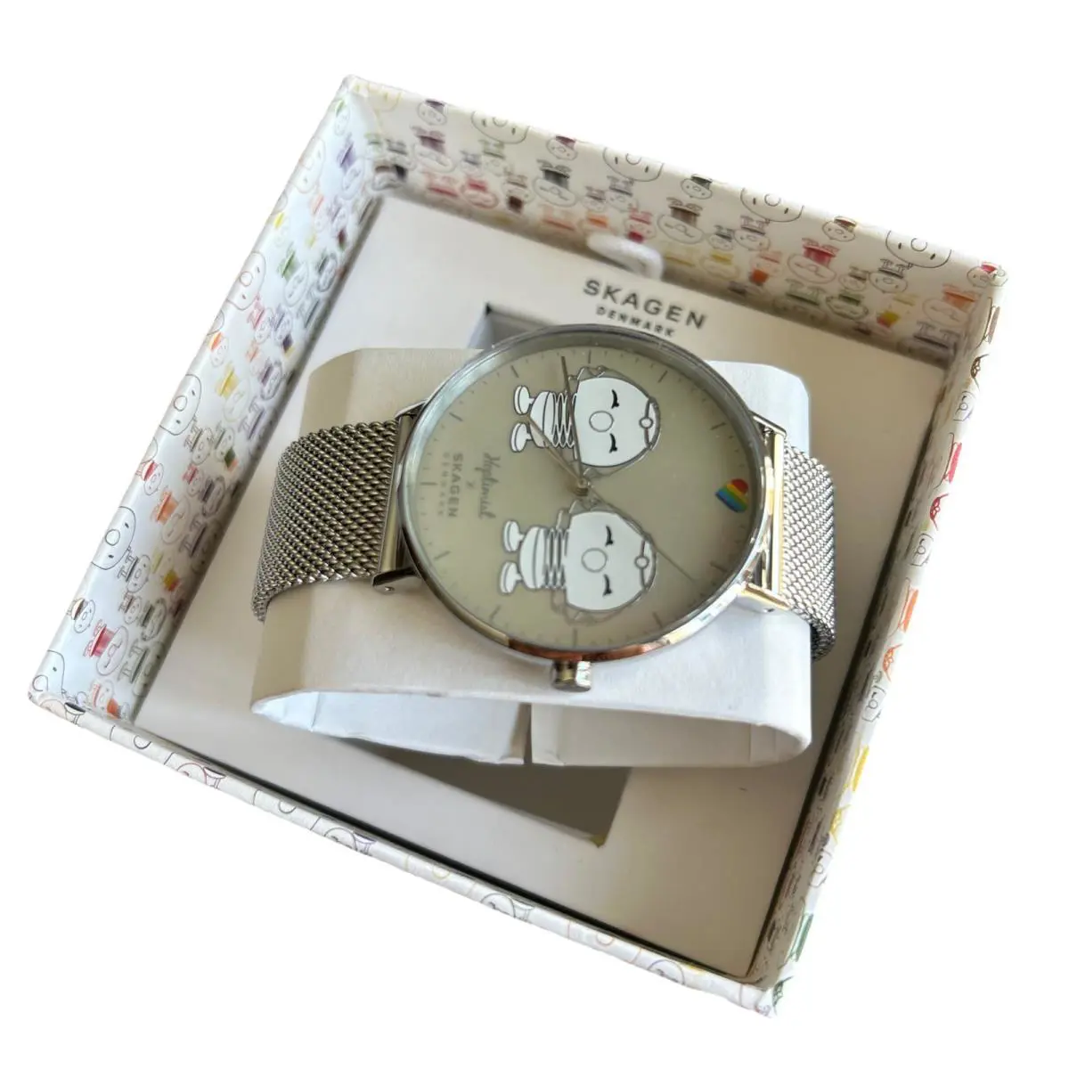 Skagen Aaren Brides White Mother of Pearl Dial Silver Mesh Unisex Watch SKW3002