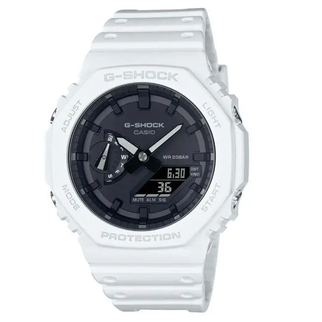 G-shock Analog/digital White Resin Black Dial Watch GA-2100-7A by Casio
