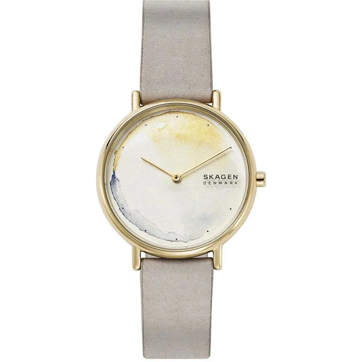 Skagen Women`s Signature Slim Gray Leather Strap Watch 36mm Gray