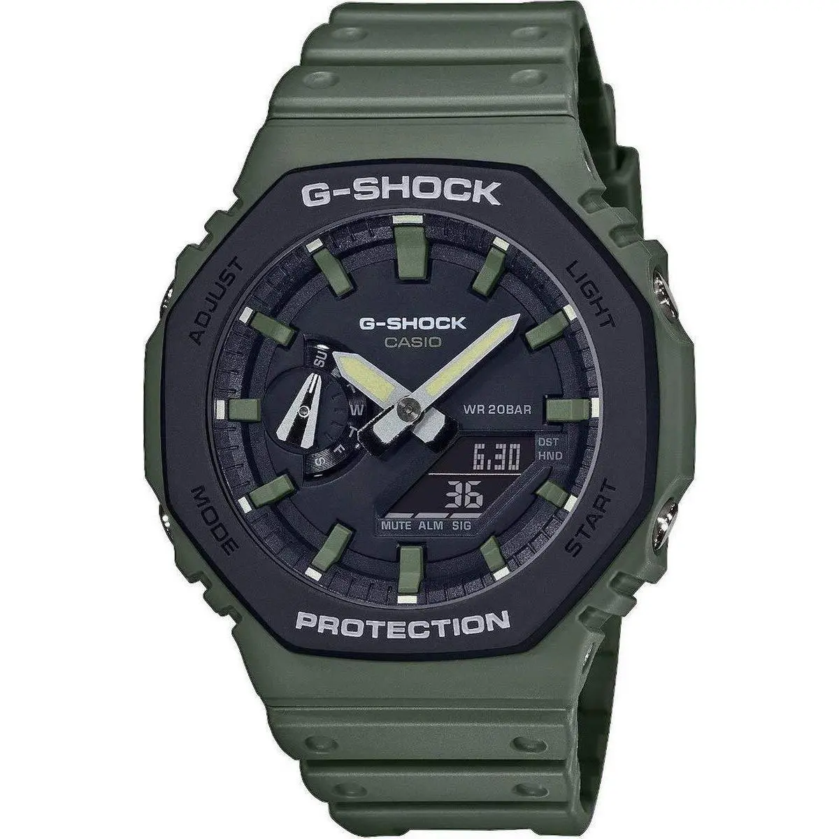 Men`s GA-2110SU-3AER Analog-digital Green Quartz Watch with Resin Strap by Casio