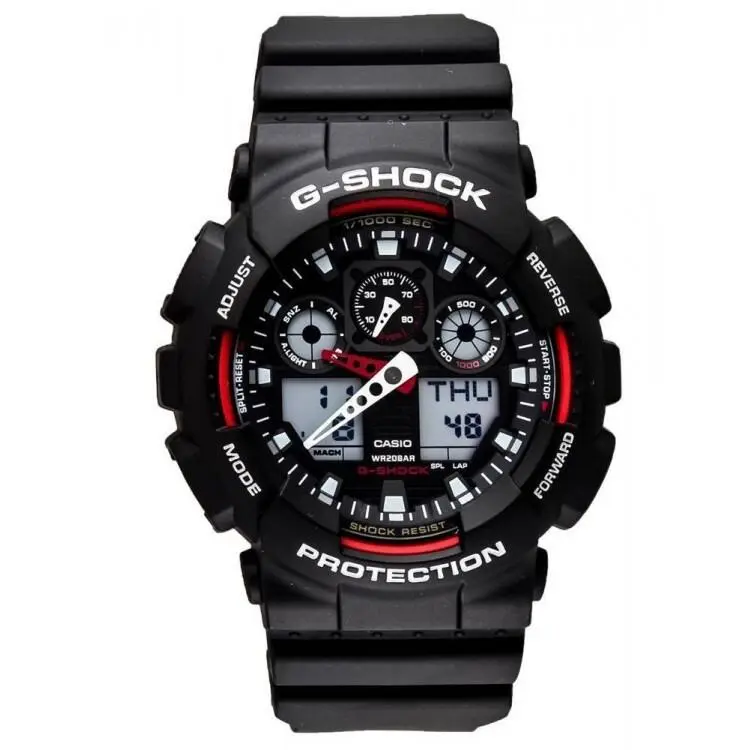 Casio G-shock Analog Digital Black Dial Resin Band Men`s Watch GA-100-1A4DR