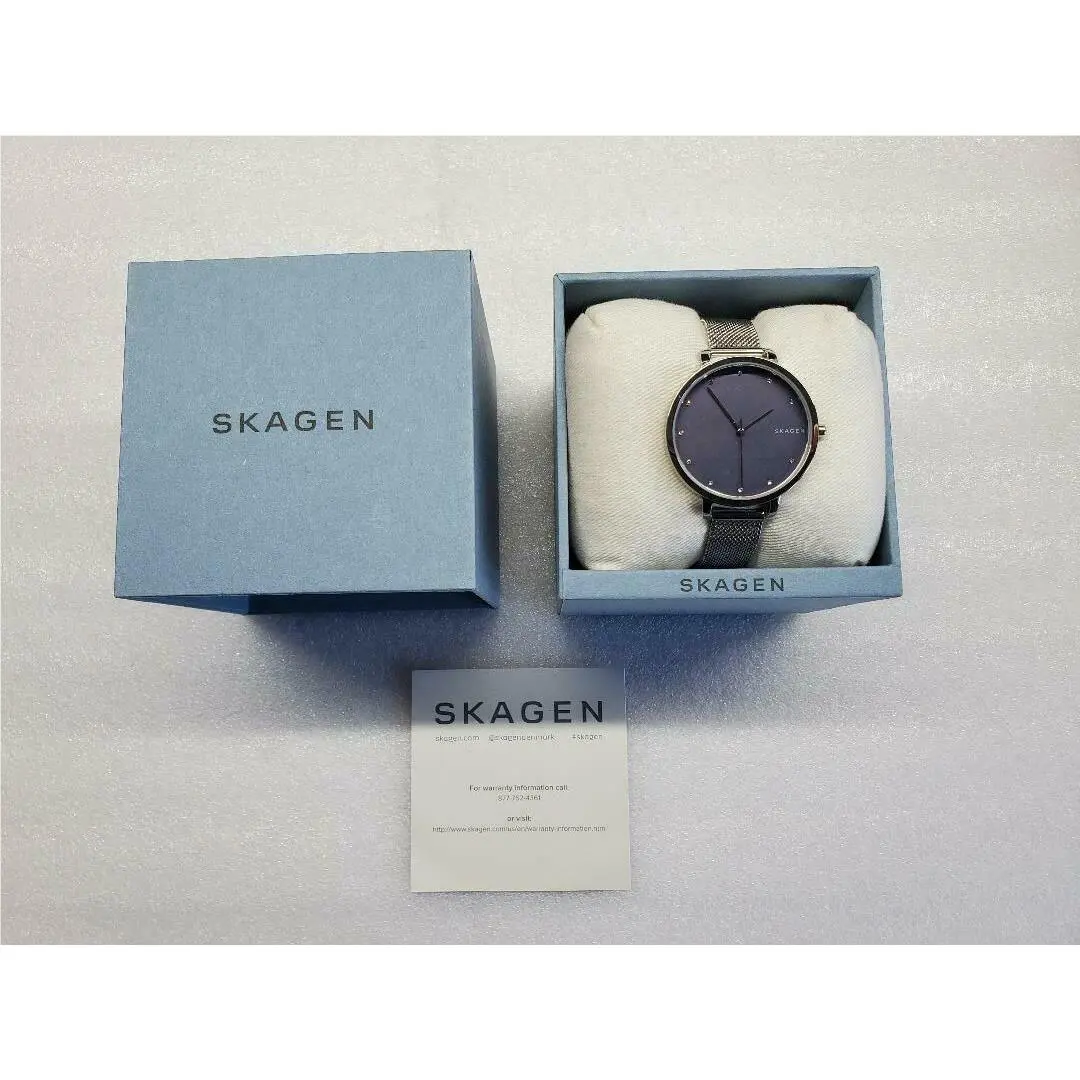 Hagen Blue Sandblasted Dial Mesh St. Steel Women`s Watch SKW2582 by Skagen