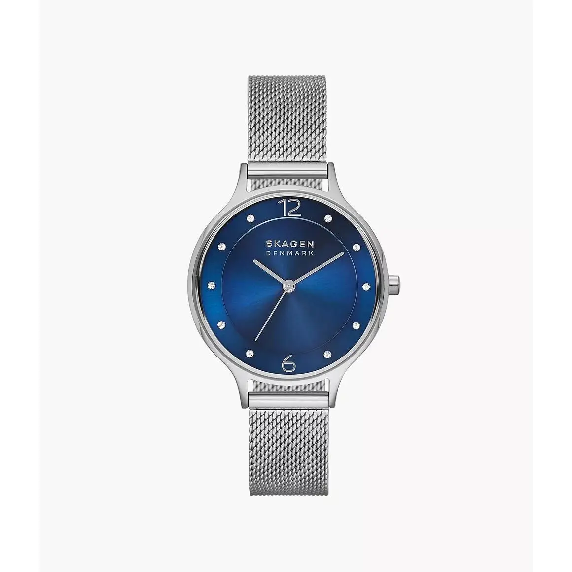Skagen Anita 30mm Stainless Steel Blue Dial Ladies Quartz Watch SKW2307 - Dial: Blue, Band: Silver, Bezel: Gray