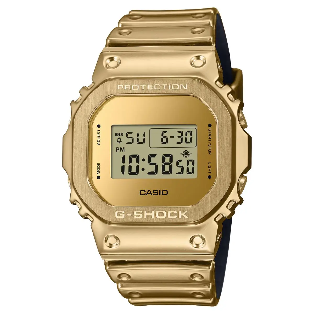 Casio G-shock Digital Gold Metallic Series Men`s Watch GM-5600YMG-9 - Dial: Black, Band: Black, Bezel: Black
