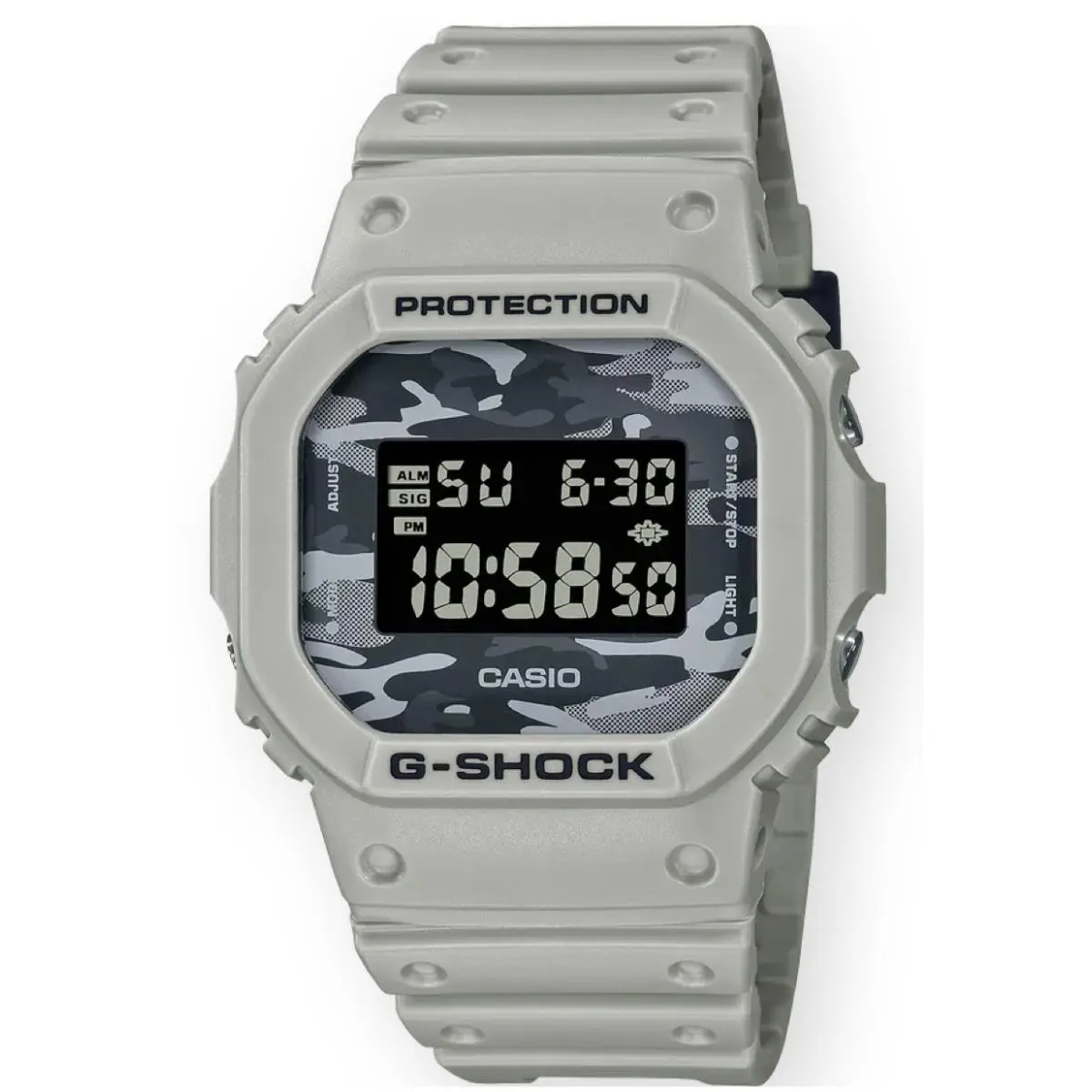Casio G-shock DW-5600CA-8 Camouflage Grey Dial Men Watch - Dial: Camouflage, Gray, GREY, Band: Blue, Gray, Bezel: Gray