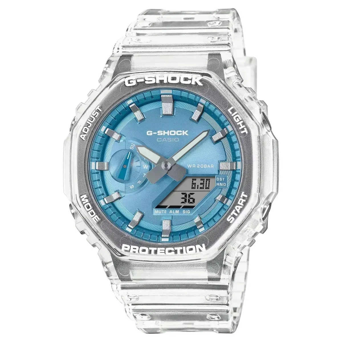 Casio G-shock 2100 Series Analog Digital Blue Dial Resin Watch GA2100BM-7A2