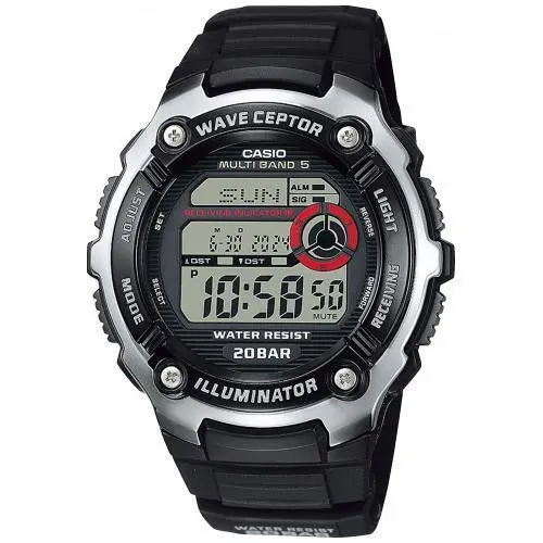 Casio Wave Ceptor Men`s Quartz Atomic Timekeeping Black 52mm Watch WV200R-1ACF