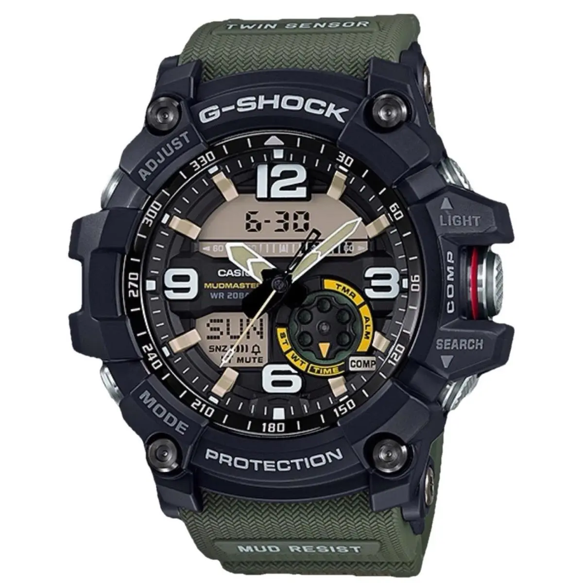 Casio G-shock Mudmaster GG-1000-1A3 Twin Sensor Men`s Watch - Green Retail - Dial: Green, Band: Green