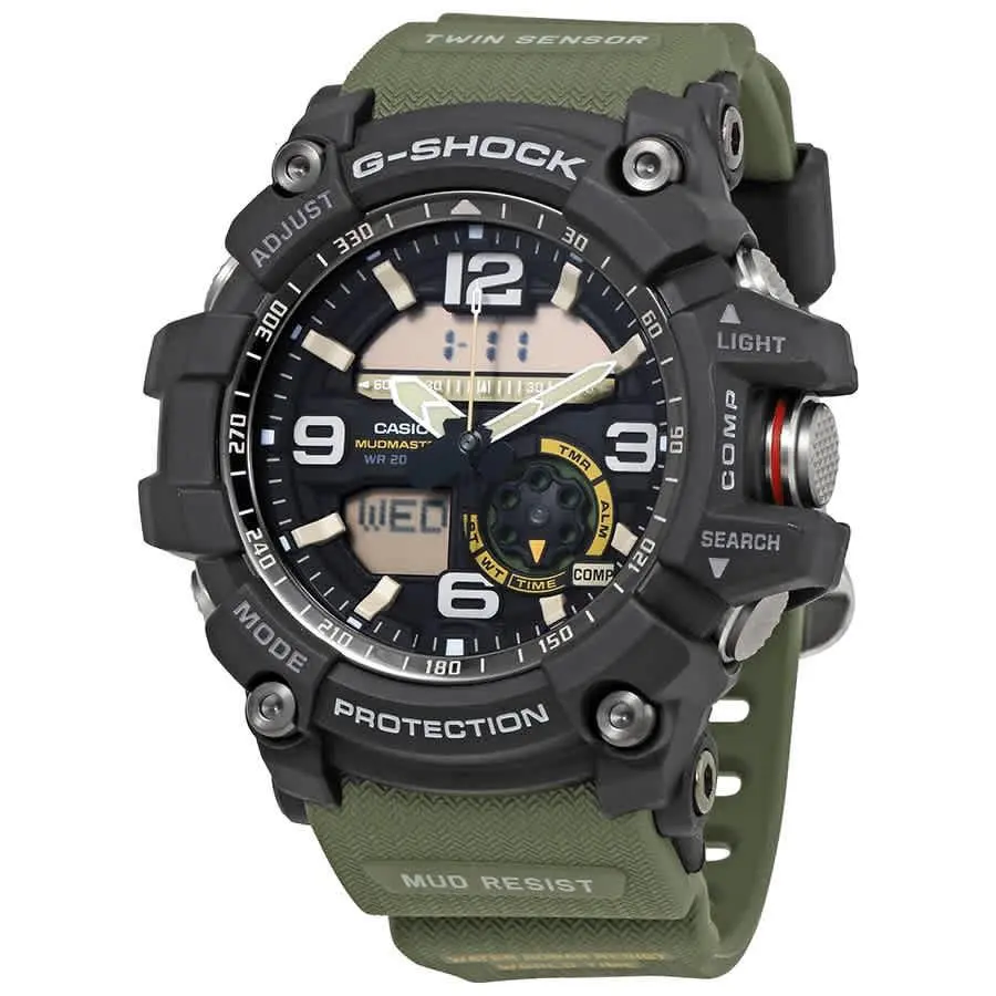 Casio Master of G Digital Men`s Watch GG1000-1A3 - Dial: Green, Band: Green, Bezel: Black