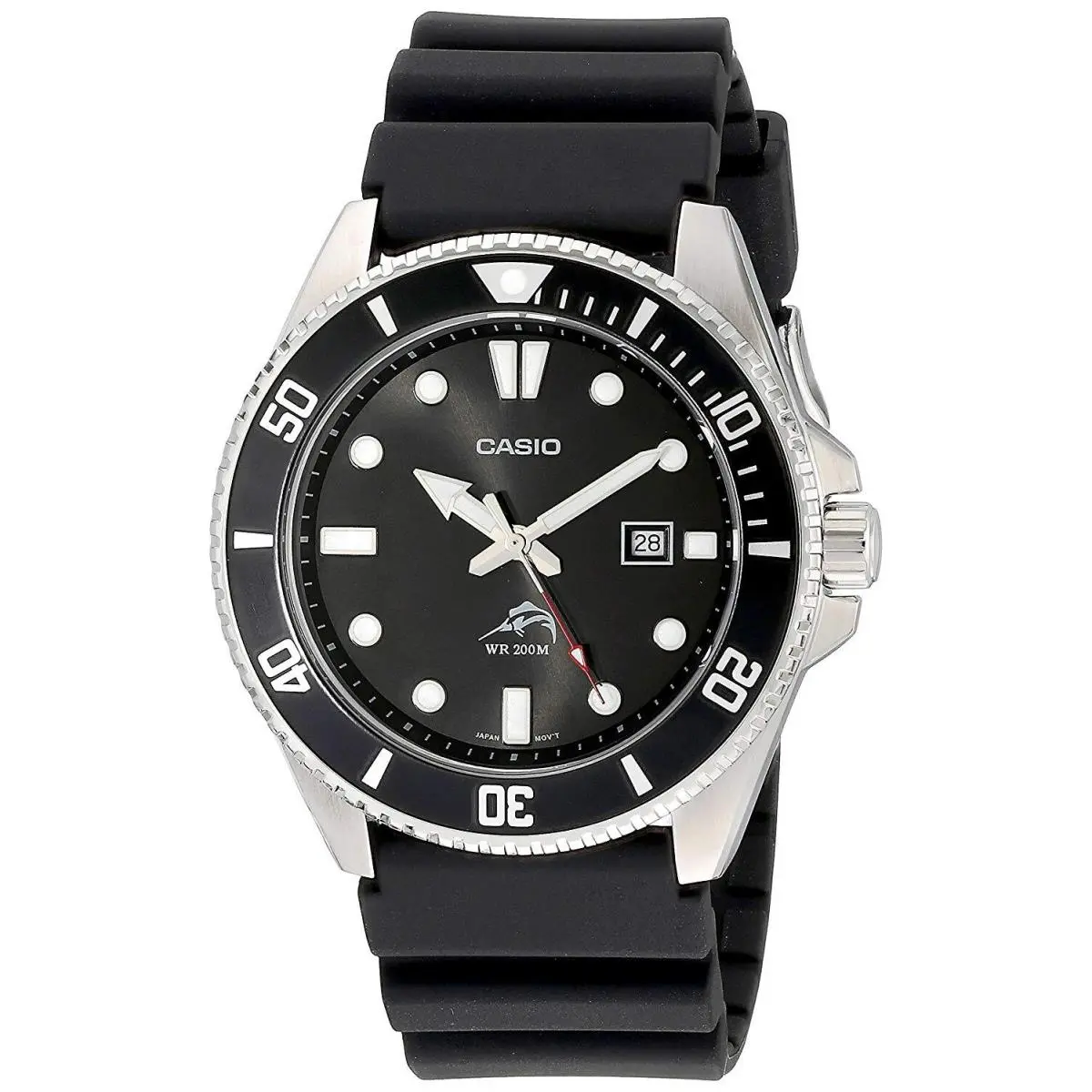 Men`s Marlin Analog Anti Reverse Bezel 44mm Watch Black MDV106-1AV by Casio