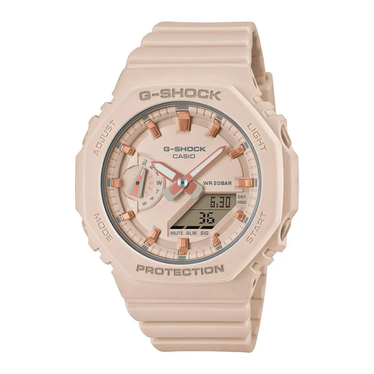 Casio G-shock Analog Digital Pink/rose Gold Resin Women`s Watch GMAS2100-4A