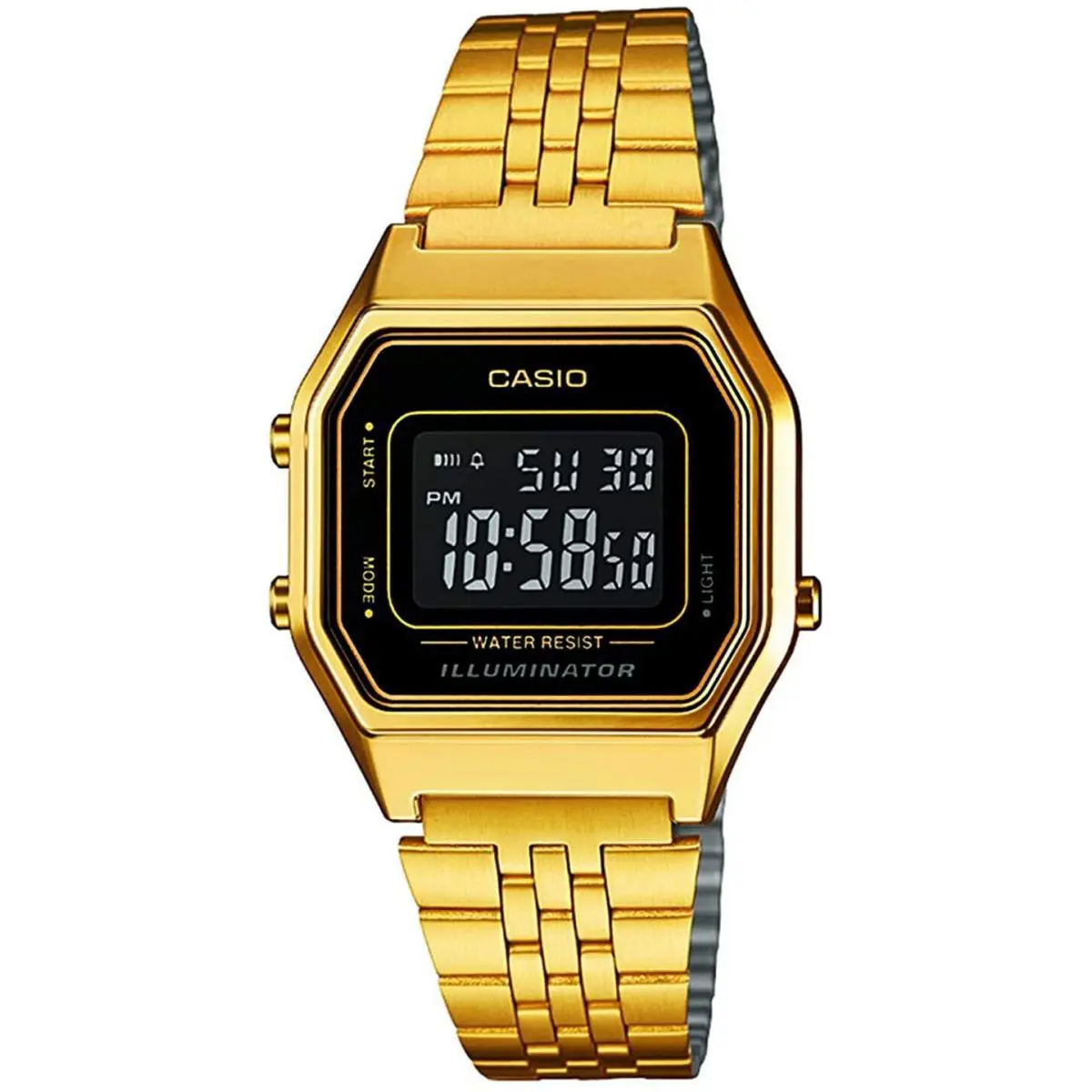 Casio LA680WGA-1B Gold Digital Vintage Watch – Classic Retro Style –
